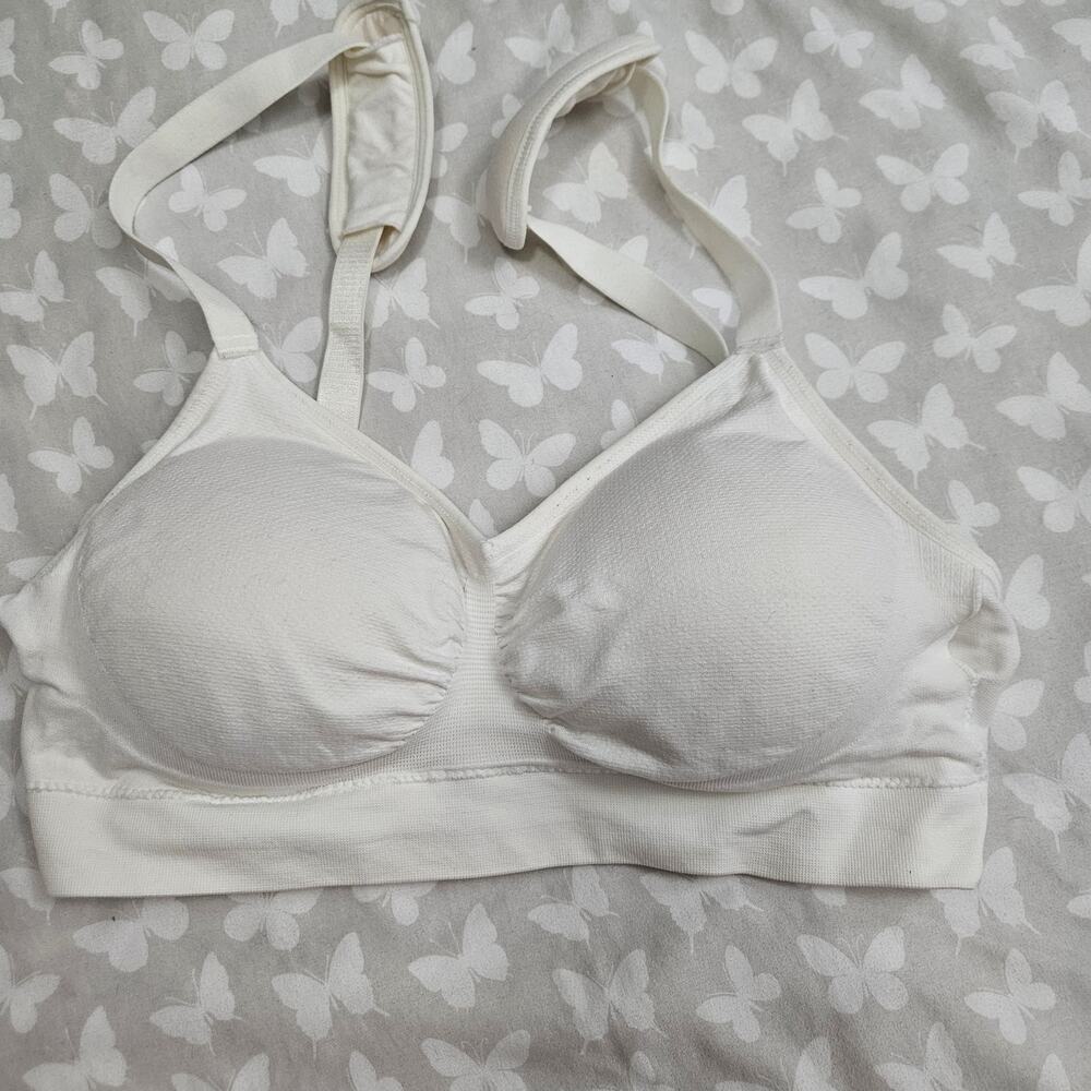 Dream by Genie Comfort Bra White XL Wireless Padded Shoulder Cushions